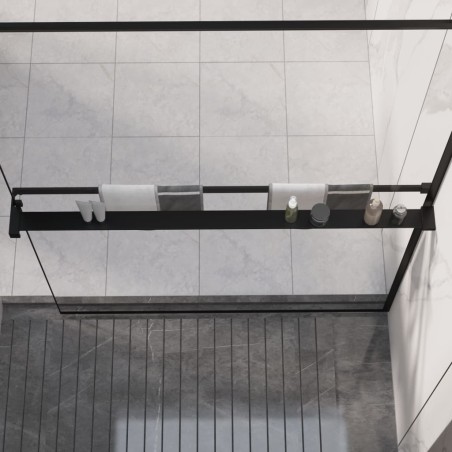 vidaXL Duschablage für Begehbare Dusche Schwarz 115 cm Aluminium