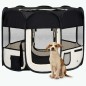 vidaXL Faltbarer Welpenlaufstall mit Tragetasche Schwarz 90x90x58 cm vidaXL Faltbarer Welpenlaufstall mit Tragetasche Schwarz 90x90x58 cm