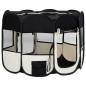 vidaXL Faltbarer Welpenlaufstall mit Tragetasche Schwarz 90x90x58 cm vidaXL Faltbarer Welpenlaufstall mit Tragetasche Schwarz 90x90x58 cm