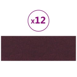 Wandpaneele 12 Stk. Lila 90x30 cm Stoff 3,24 m²