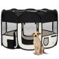 vidaXL Faltbarer Welpenlaufstall mit Tragetasche Schwarz 110x110x58 cm vidaXL Faltbarer Welpenlaufstall mit Tragetasche Schwarz 110x110x58 cm