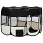 vidaXL Faltbarer Welpenlaufstall mit Tragetasche Schwarz 110x110x58 cm vidaXL Faltbarer Welpenlaufstall mit Tragetasche Schwarz 110x110x58 cm