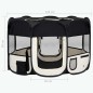 vidaXL Faltbarer Welpenlaufstall mit Tragetasche Schwarz 110x110x58 cm vidaXL Faltbarer Welpenlaufstall mit Tragetasche Schwarz 110x110x58 cm
