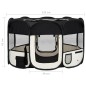 vidaXL Faltbarer Welpenlaufstall mit Tragetasche Schwarz 125x125x61 cm vidaXL Faltbarer Welpenlaufstall mit Tragetasche Schwarz 125x125x61 cm
