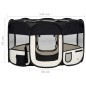 vidaXL Faltbarer Welpenlaufstall mit Tragetasche Schwarz 145x145x61 cm vidaXL Faltbarer Welpenlaufstall mit Tragetasche Schwarz 145x145x61 cm