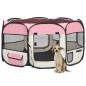 vidaXL Faltbarer Welpenlaufstall mit Tragetasche Rosa 125x125x61 cm vidaXL Faltbarer Welpenlaufstall mit Tragetasche Rosa 125x125x61 cm