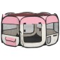 vidaXL Faltbarer Welpenlaufstall mit Tragetasche Rosa 125x125x61 cm vidaXL Faltbarer Welpenlaufstall mit Tragetasche Rosa 125x125x61 cm