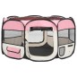 vidaXL Faltbarer Welpenlaufstall mit Tragetasche Rosa 125x125x61 cm vidaXL Faltbarer Welpenlaufstall mit Tragetasche Rosa 125x125x61 cm