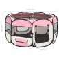 vidaXL Faltbarer Welpenlaufstall mit Tragetasche Rosa 125x125x61 cm vidaXL Faltbarer Welpenlaufstall mit Tragetasche Rosa 125x125x61 cm