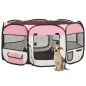 vidaXL Faltbarer Welpenlaufstall mit Tragetasche Rosa 145x145x61 cm vidaXL Faltbarer Welpenlaufstall mit Tragetasche Rosa 145x145x61 cm