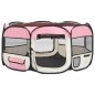 vidaXL Faltbarer Welpenlaufstall mit Tragetasche Rosa 145x145x61 cm vidaXL Faltbarer Welpenlaufstall mit Tragetasche Rosa 145x145x61 cm