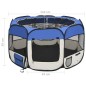 vidaXL Faltbarer Welpenlaufstall mit Tragetasche Blau 110x110x58 cm vidaXL Faltbarer Welpenlaufstall mit Tragetasche Blau 110x110x58 cm