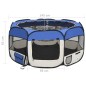 vidaXL Faltbarer Welpenlaufstall mit Tragetasche Blau 145x145x61 cm vidaXL Faltbarer Welpenlaufstall mit Tragetasche Blau 145x145x61 cm