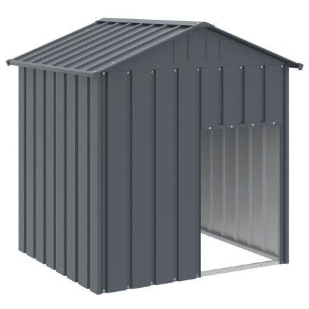 vidaXL Hundehütte mit Dach Anthrazit 117x103x123 cm Verzinkter Stahl