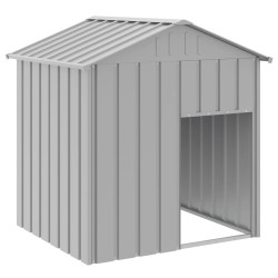 vidaXL Hundehütte mit Dach Hellgrau 117x103x123 cm Verzinkter Stahl