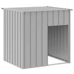 vidaXL Hundehütte mit Dach Hellgrau 110x103x109 cm Verzinkter Stahl