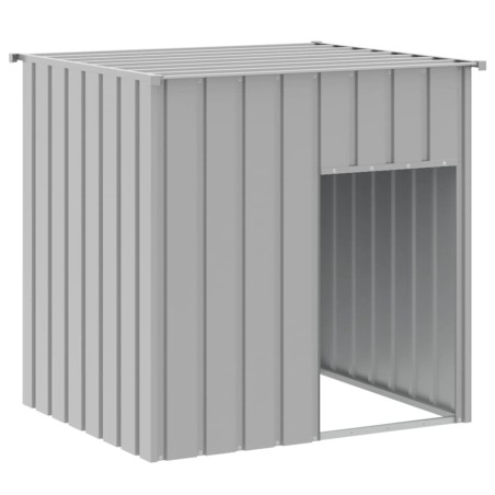 vidaXL Hundehütte mit Dach Hellgrau 110x103x109 cm Verzinkter Stahl
