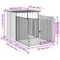 vidaXL Hundehütte mit Auslauf Anthrazit 110x201x110cm Verzinkter Stahl