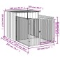 vidaXL Hundehütte mit Auslauf Hellgrau 110x201x110 cm Verzinkter Stahl vidaXL Hundehütte mit Auslauf Hellgrau 110x201x110 cm Verzinkter Stahl