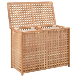 vidaXL Wäschekorb 87,5x46x67 cm Massivholz Walnussholz