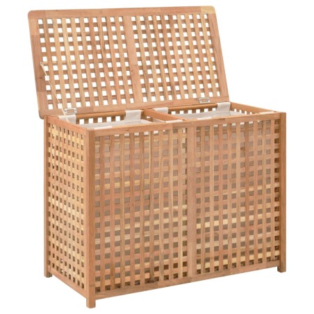 vidaXL Wäschekorb 87,5x46x67 cm Massivholz Walnussholz
