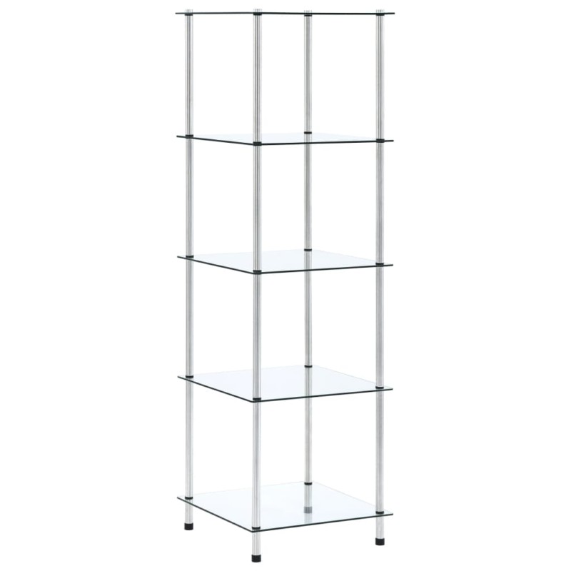 vidaXL Regal mit 5 Ablagen Transparent 40x40x130 cm Hartglas vidaXL Regal mit 5 Ablagen Transparent 40x40x130 cm Hartglas