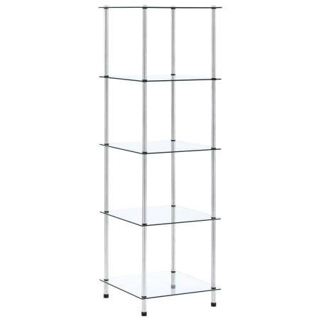 vidaXL Regal mit 5 Ablagen Transparent 40x40x130 cm Hartglas