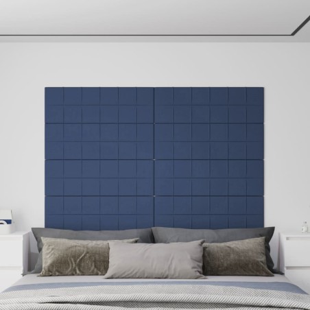 Wandpaneele 12 Stk. Blau 90x30 cm Stoff 3,24 m²