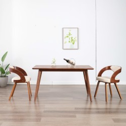 vidaXL Esszimmerstühle 2 Stk. Creme Bugholz und Kunstleder 