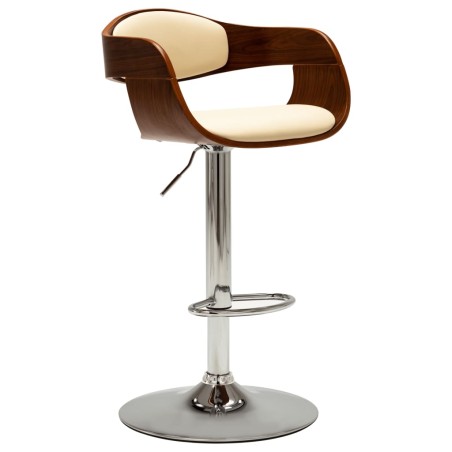 vidaXL Barhocker Cremeweiß Bugholz und Kunstleder 