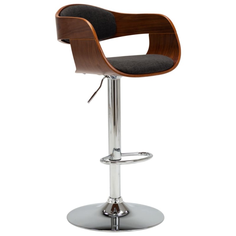vidaXL Barhocker Grau Bugholz und Stoff vidaXL Barhocker Grau Bugholz und Stoff