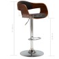 vidaXL Barhocker Grau Bugholz und Stoff vidaXL Barhocker Grau Bugholz und Stoff