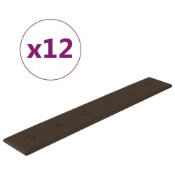 Wandpaneele 12 Stk. Braun 90x15 cm Kunstleder 1,62 m²