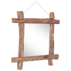 vidaXL Holzspiegel Natur 70x70 cm Altholz Massiv