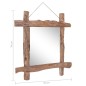 vidaXL Holzspiegel Natur 70x70 cm Altholz Massiv vidaXL Holzspiegel Natur 70x70 cm Altholz Massiv