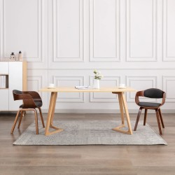 vidaXL Esszimmerstühle 2 Stk. Bugholz und Grau Stoff 