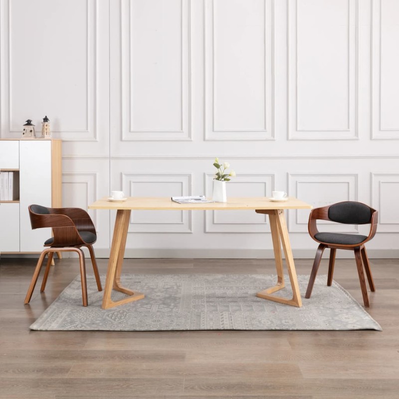 vidaXL Esszimmerstühle 2 Stk. Bugholz und Grau Stoff vidaXL Esszimmerstühle 2 Stk. Bugholz und Grau Stoff