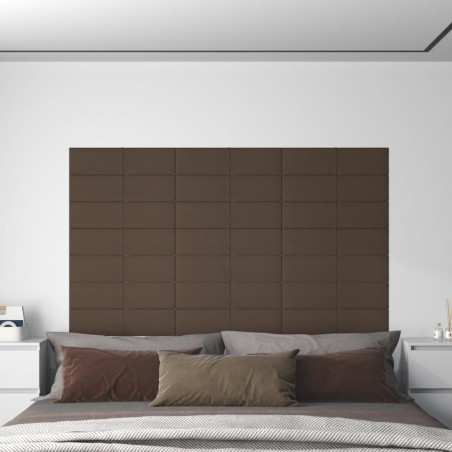 vidaXL Wandpaneele 12 Stk. Braun 60x15 cm Stoff 1,08 m²