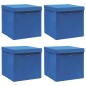 vidaXL Aufbewahrungsboxen mit Deckeln 4 Stk. Blau 32x32x32 cm Stoff vidaXL Aufbewahrungsboxen mit Deckeln 4 Stk. Blau 32x32x32 cm Stoff