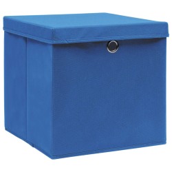 vidaXL Aufbewahrungsboxen mit Deckeln 4 Stk. Blau 32x32x32 cm Stoff