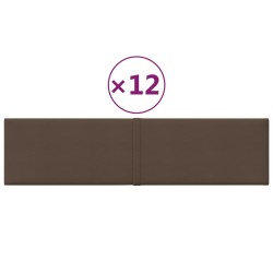 vidaXL Wandpaneele 12 Stk. Braun 60x15 cm Stoff 1,08 m²