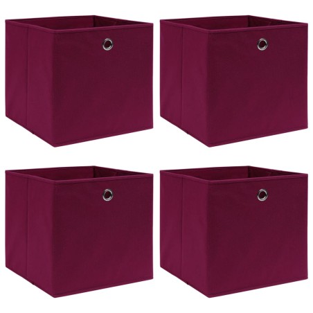 vidaXL Aufbewahrungsboxen 4 Stk. Dunkelrot 32x32x32cm Stoff