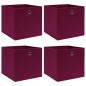 vidaXL Aufbewahrungsboxen 4 Stk. Dunkelrot 32x32x32cm Stoff vidaXL Aufbewahrungsboxen 4 Stk. Dunkelrot 32x32x32cm Stoff