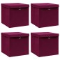 vidaXL Aufbewahrungsboxen mit Deckeln 4Stk. Dunkelrot 32x32x32cm Stoff vidaXL Aufbewahrungsboxen mit Deckeln 4Stk. Dunkelrot 32x32x32cm Stoff