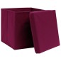 vidaXL Aufbewahrungsboxen mit Deckeln 4Stk. Dunkelrot 32x32x32cm Stoff vidaXL Aufbewahrungsboxen mit Deckeln 4Stk. Dunkelrot 32x32x32cm Stoff