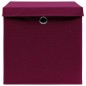 vidaXL Aufbewahrungsboxen mit Deckeln 4Stk. Dunkelrot 32x32x32cm Stoff vidaXL Aufbewahrungsboxen mit Deckeln 4Stk. Dunkelrot 32x32x32cm Stoff