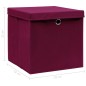 vidaXL Aufbewahrungsboxen mit Deckeln 4Stk. Dunkelrot 32x32x32cm Stoff vidaXL Aufbewahrungsboxen mit Deckeln 4Stk. Dunkelrot 32x32x32cm Stoff