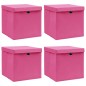 vidaXL Aufbewahrungsboxen mit Deckeln 4 Stk. Rosa 32x32x32 cm Stoff vidaXL Aufbewahrungsboxen mit Deckeln 4 Stk. Rosa 32x32x32 cm Stoff