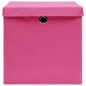 vidaXL Aufbewahrungsboxen mit Deckeln 4 Stk. Rosa 32x32x32 cm Stoff vidaXL Aufbewahrungsboxen mit Deckeln 4 Stk. Rosa 32x32x32 cm Stoff