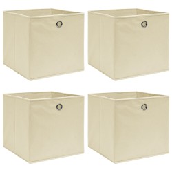 vidaXL Aufbewahrungsboxen 4 Stk. Creme 32x32x32 cm Stoff